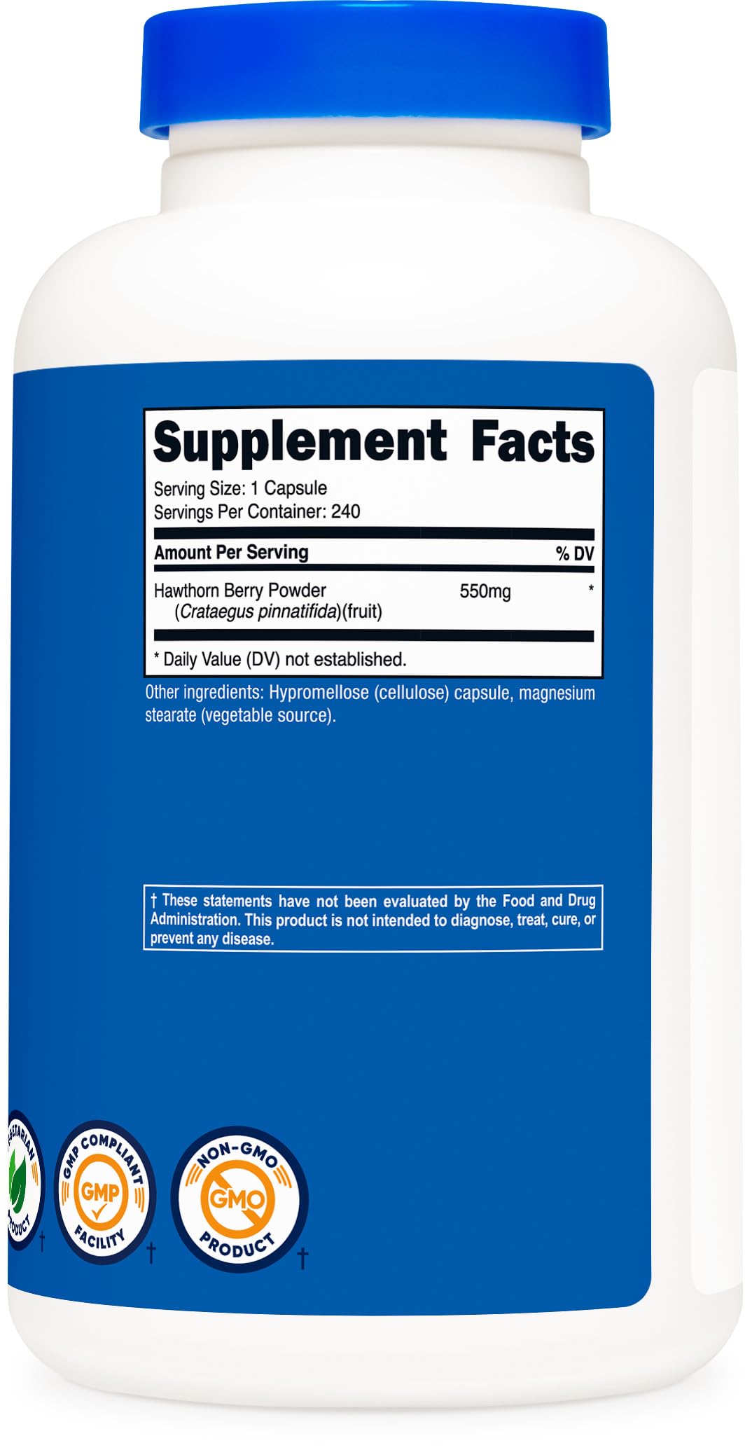 Nutricost Hawthorn Berry Capsules 550mg, 240 Capsules, Gluten-Free — Amazon image 5