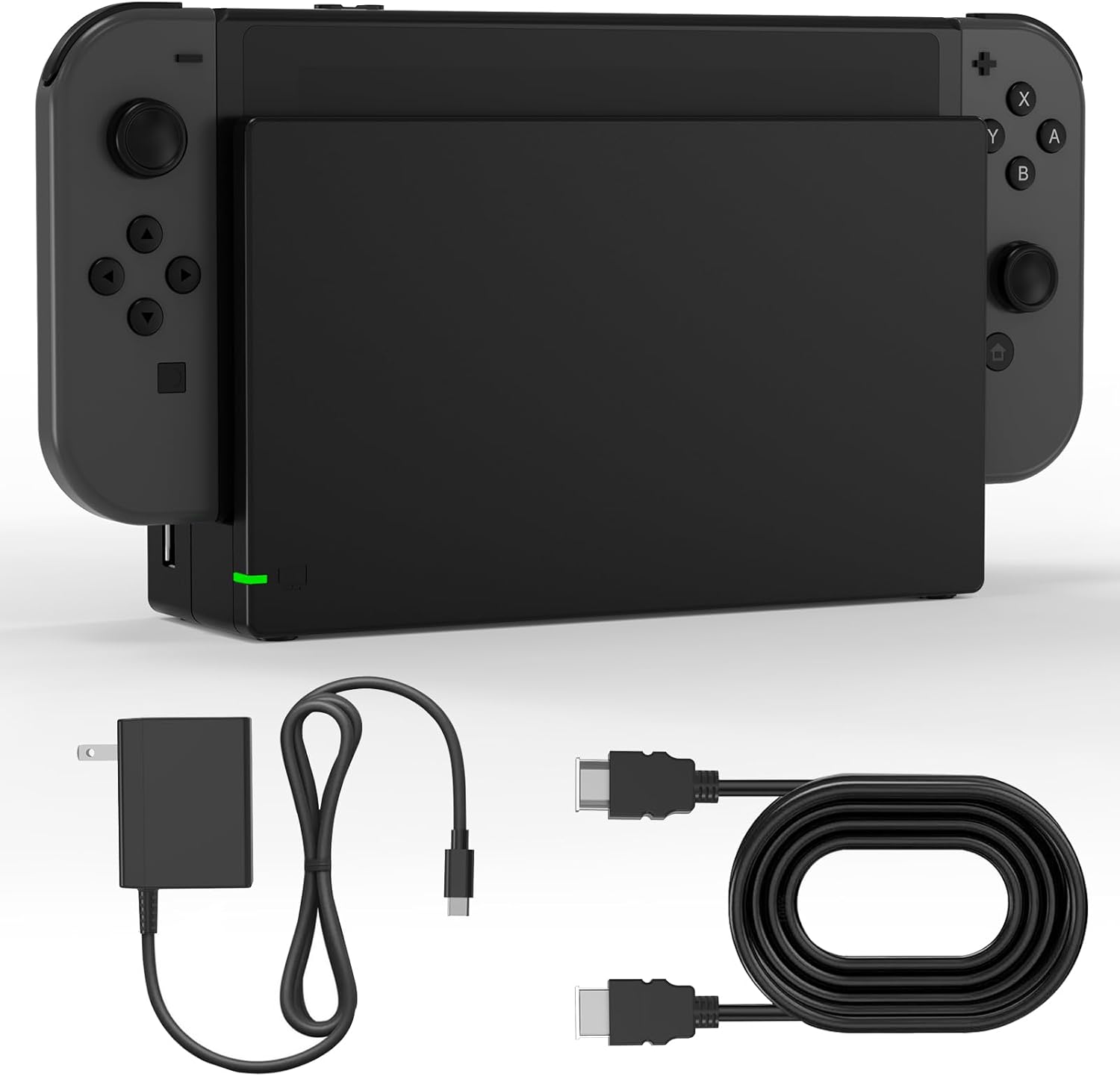 Dock Station for Nintendo Switch/Switch OLED, Replacement 3-in-1 TV Dock Set with Original IC Module, AC Charger & High-Speed HDMI Cable for 1080P HD Output & Console Charging