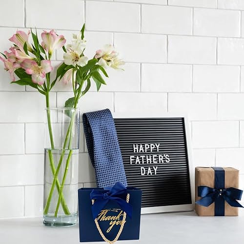 Miniatura 28 de TKSBAG Paquete de 50 bolsas pequeñas de regalo de agradecimiento con asas de 5.5 x 2.5 x 4.7 pulgadas, mini bolsas de regalo negras a granel