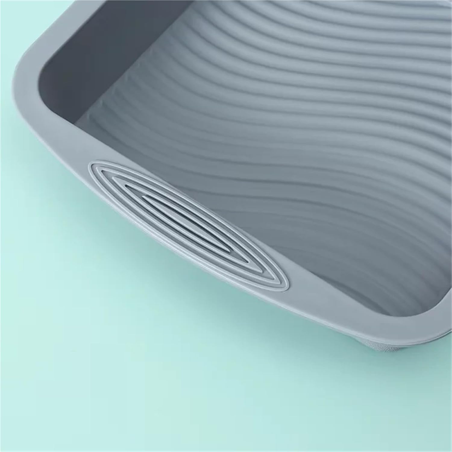 Gray Silicone Baking Pan for Cakes, Muffins, and Bread, Reusable Oven Form for Pastry and Loaves, Flexible Bakeware for Home Kitchen(FD-002-Gray)