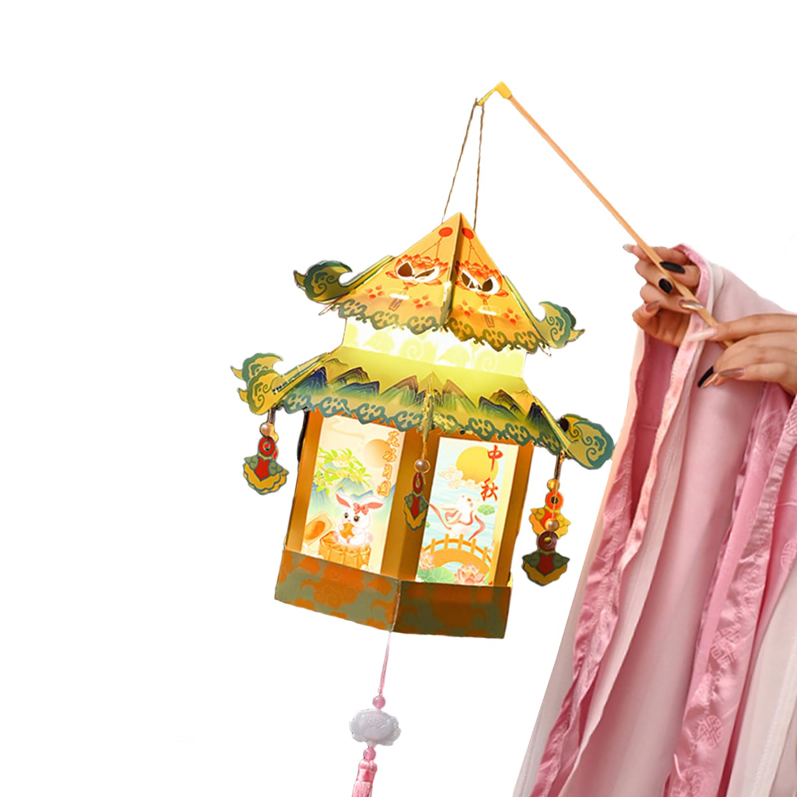 Cultural Light Elegant Set for Autumn Festival Traditional Chinese Decorative Artistic Crafted Paper