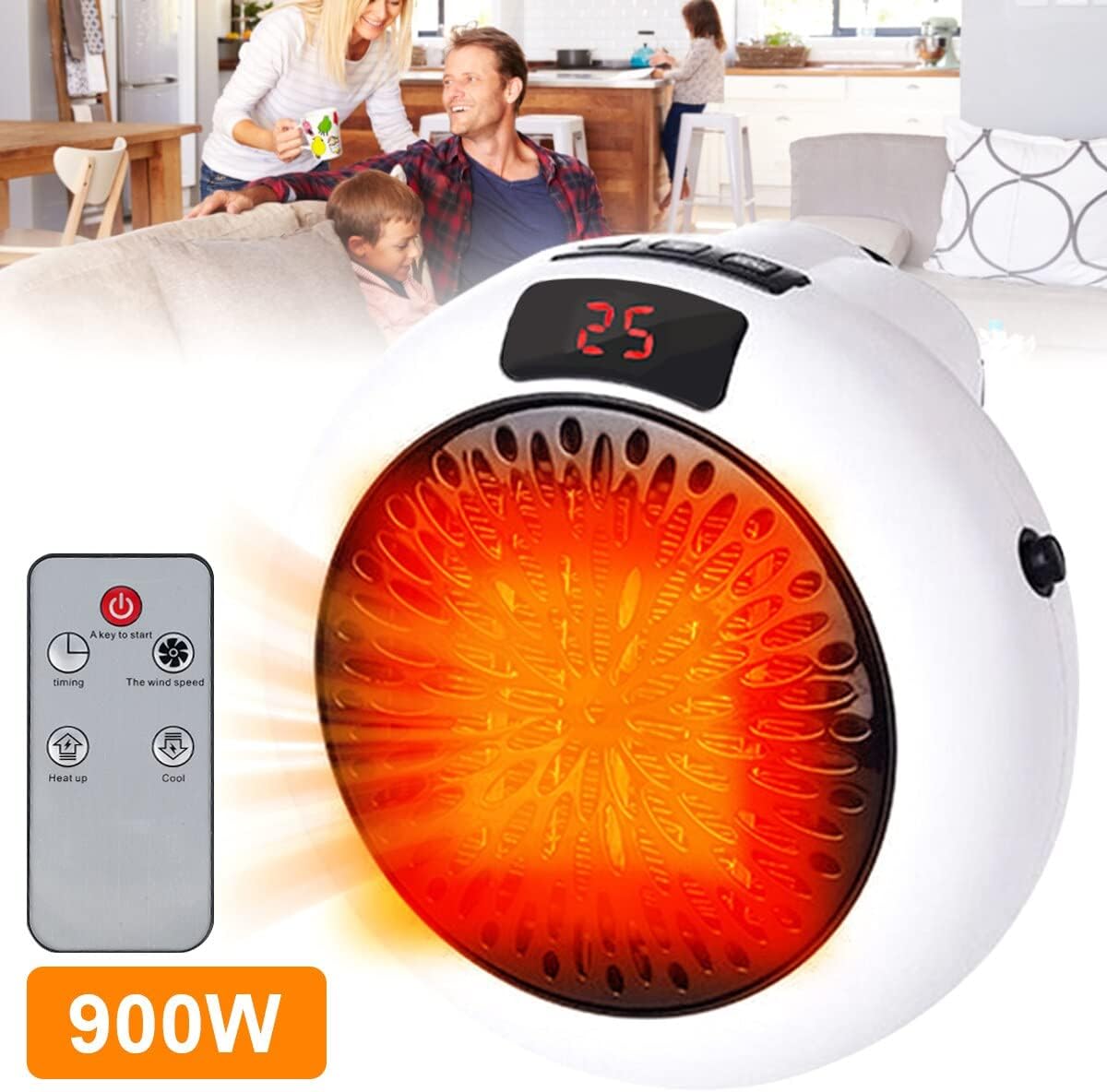 Portable Electric Heaters 220V Mini Home Heater Fan Destop Warmer 900W