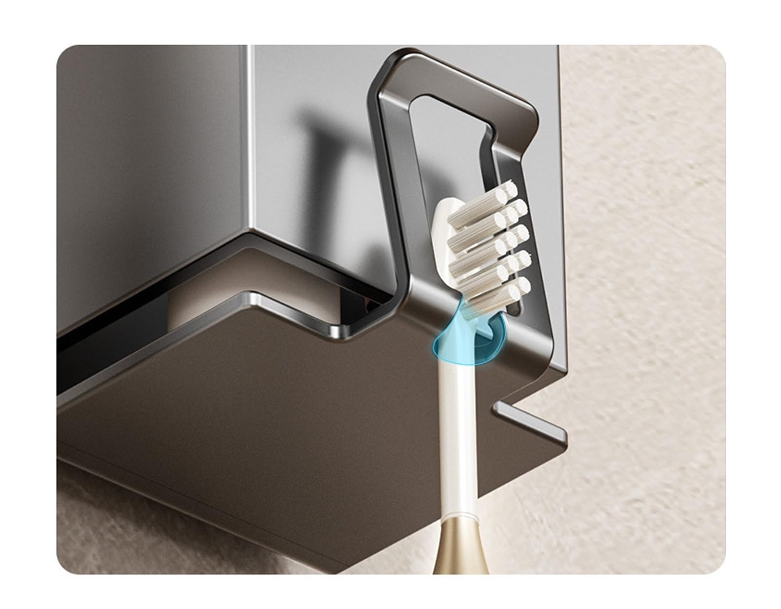 Uchwyt szczotki do zębów z kubkiem ssącym Easy-Mount Bathroom Organizer