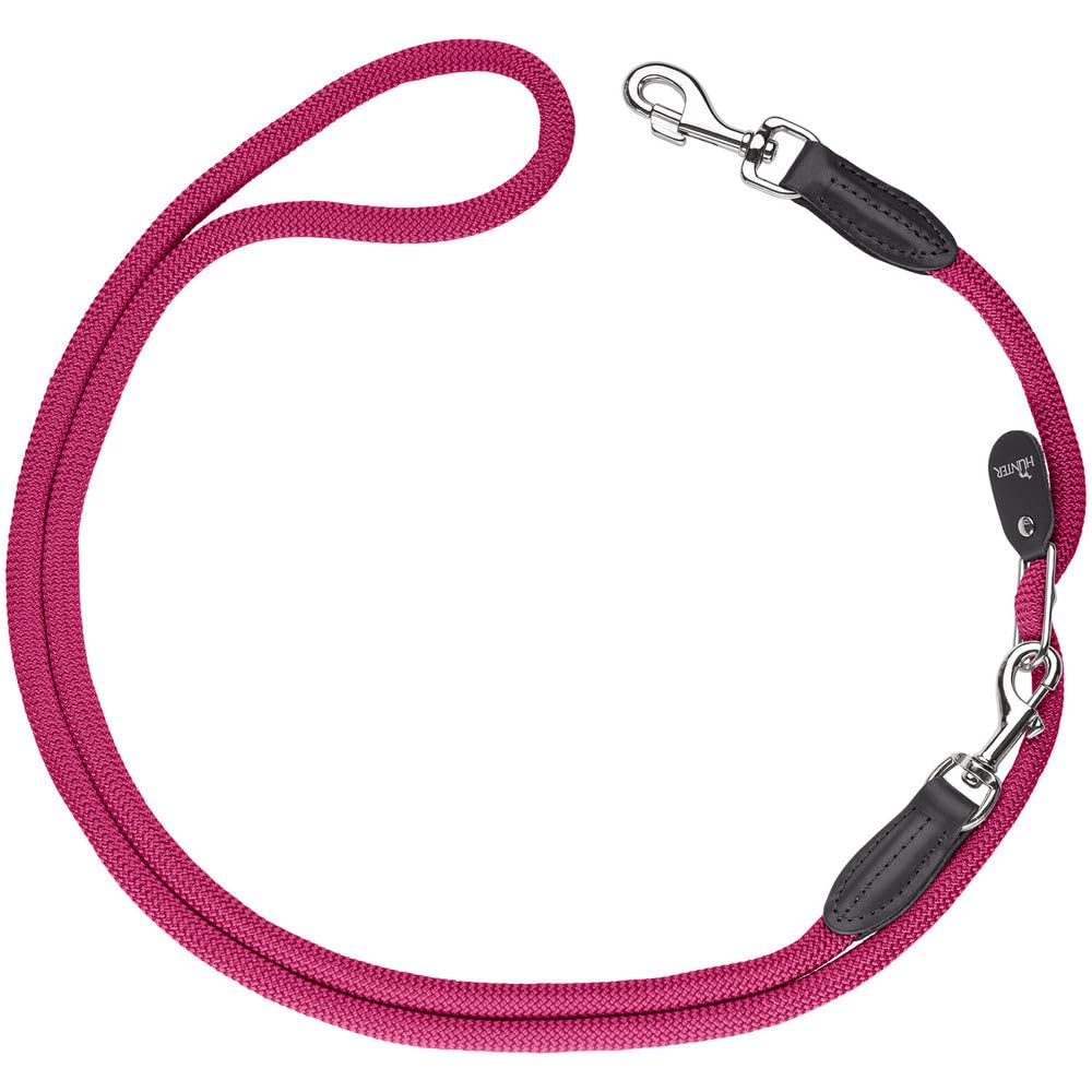HUNTER Vario-Hundeleine FREESTYLE, Farbe: himbeer, stufenlos verstellbare Länge, robustes & griffiges Tau, wetterfest & pflegeleicht, perfekt für Alltag & Training, Größe: 10/200
