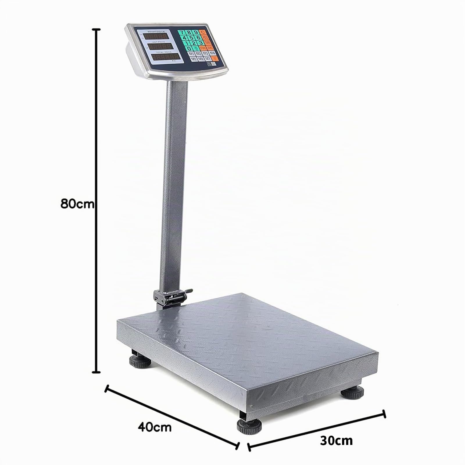HF Digitale Plattformwaage 150 kg – Paketwaage für Versand & Gewerbe mit 40×30 cm Wiegefläche, 50 g Teilung, LED-Display, kg/lb, Akku & EU-Stecker