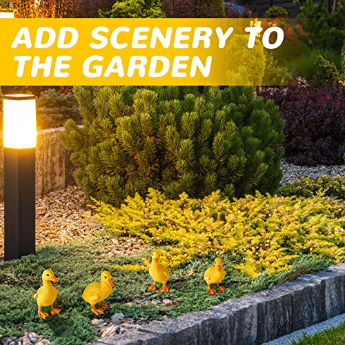 Lenwen TIN-LENWEN-182 4 Pcs Resin Duck Figures Ducks Statue Duckling Outdoor Garden Statues thumb #5