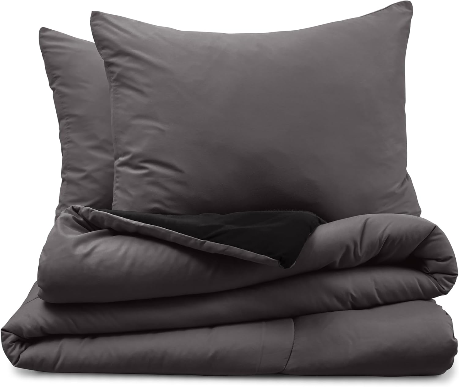 Martex 3-Piece Reversible Comforter Set – King Comforter Set – Versatile Room Decor – Lightweight – Durable Bedding Set – Machine Washable – Super Soft – Graphite/Ebony