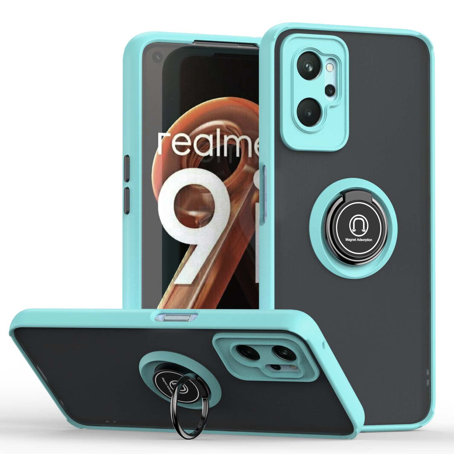 ILING Trasparente Cover per OPPO A96 / OPPO A76 / Realme 9i, 360°Complète Protection Antiurto Custodia con Protezione Schermo Integrata, Ultra Sottile Hard PC Silicone TPU Bumper Caso (Nero