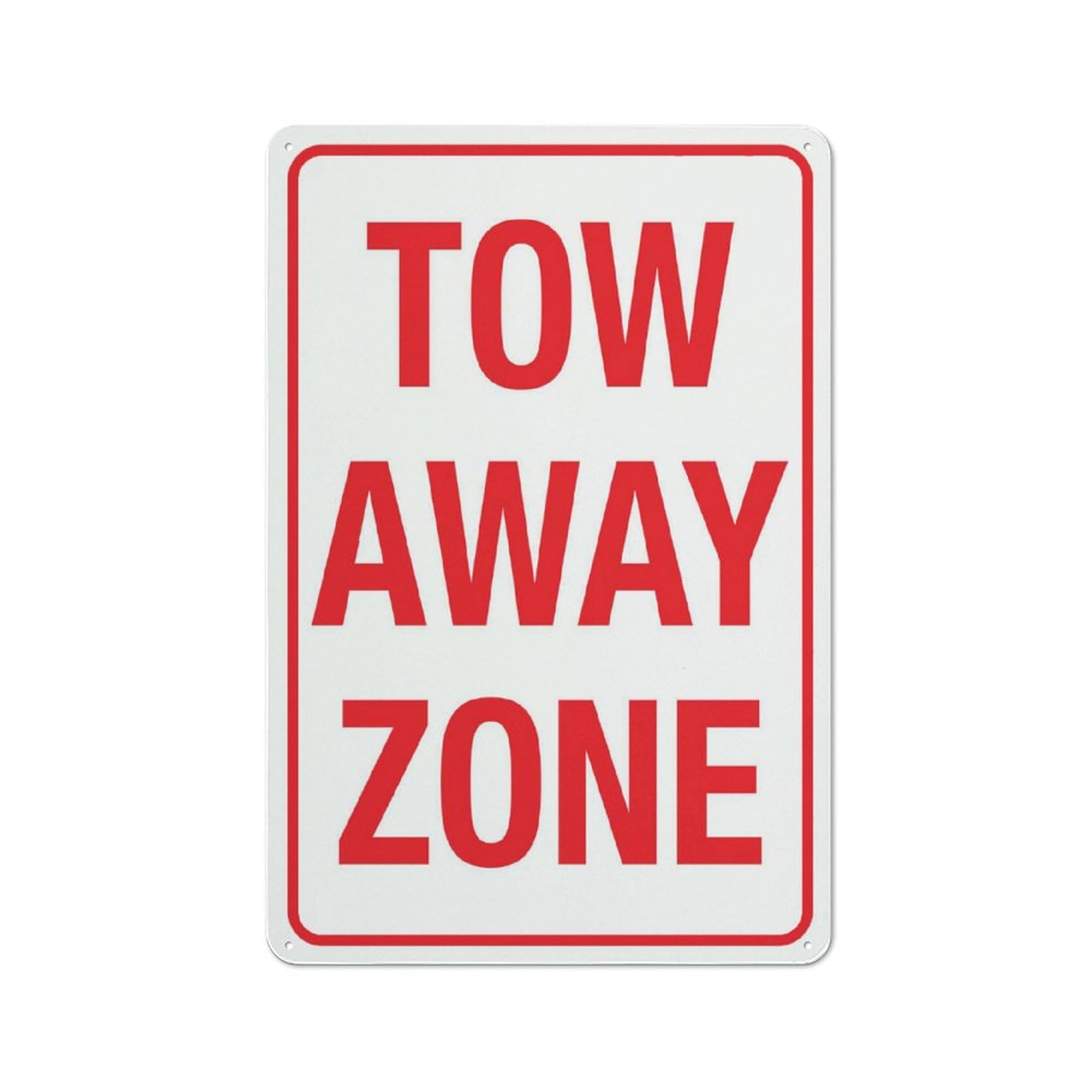 Tow Away Zone Sign 12”X8” Metal Signs Aluminum Sign Pre-Drilled Holes For Easy Mounting Indoor Or Outdoor Use For Fence Door Or Gate