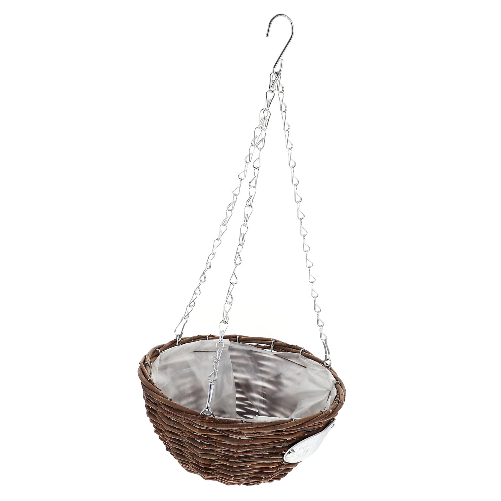 KICHOUSE Vasi Sospesi in Rattan e Salice 2 Pezzi, Cesti Appesi Medi 25 CM per Piante da Interno e Balcone, Fioriere Intrecciate per Casa e Giardino