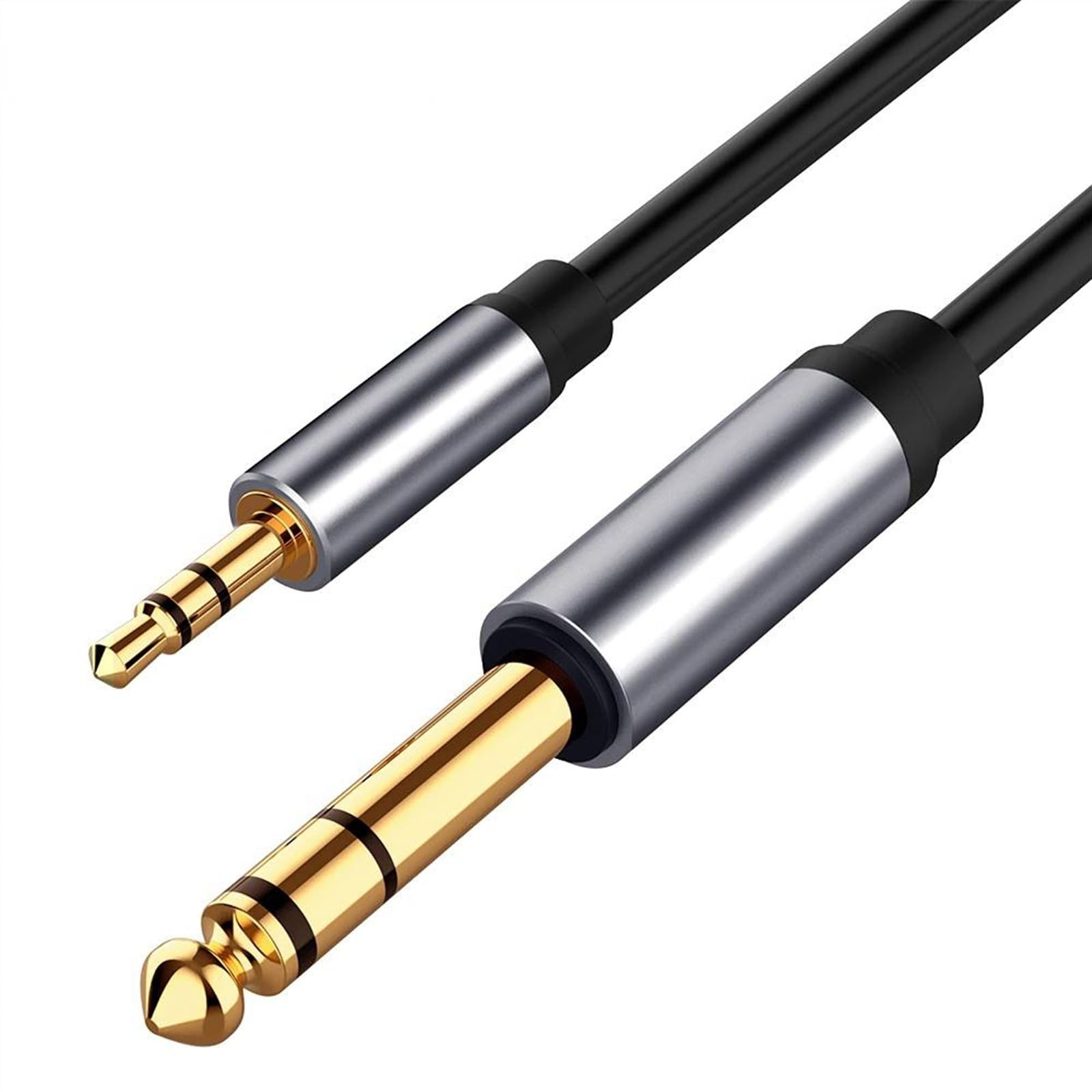 3.5mm 1/8 Do 6.35mm 1/4 TRS Linia Audio Pozłacany Adapter Gniazda Jack Kabel Aux Do Głośnika Wzmacniacza Gitarowego Kabel do Instrumentów Gitarowych (Color : 5m)