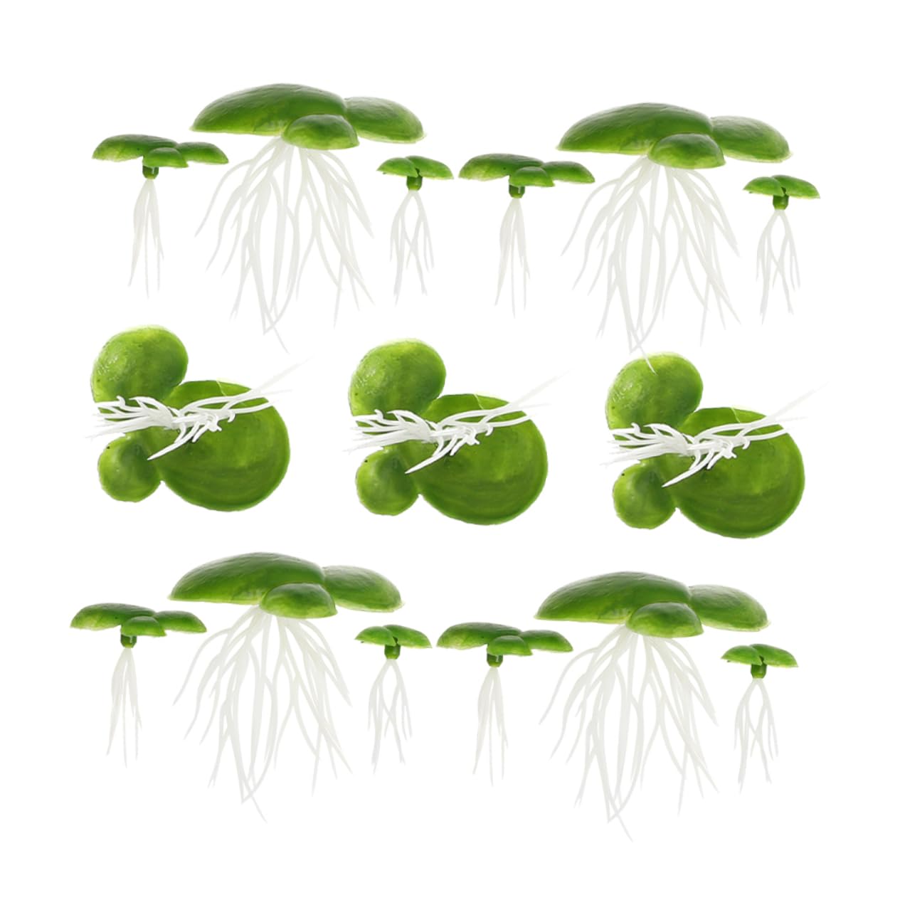 Mipcase1 Set Simulated Duckweed Plant Fish Tank Accessories Artificial Duckweed Plants Fish Tank Grass Mini Fake Duckweed Fish Tank Pond Plant Leaves Duckweed Artificial Plants Abs Green