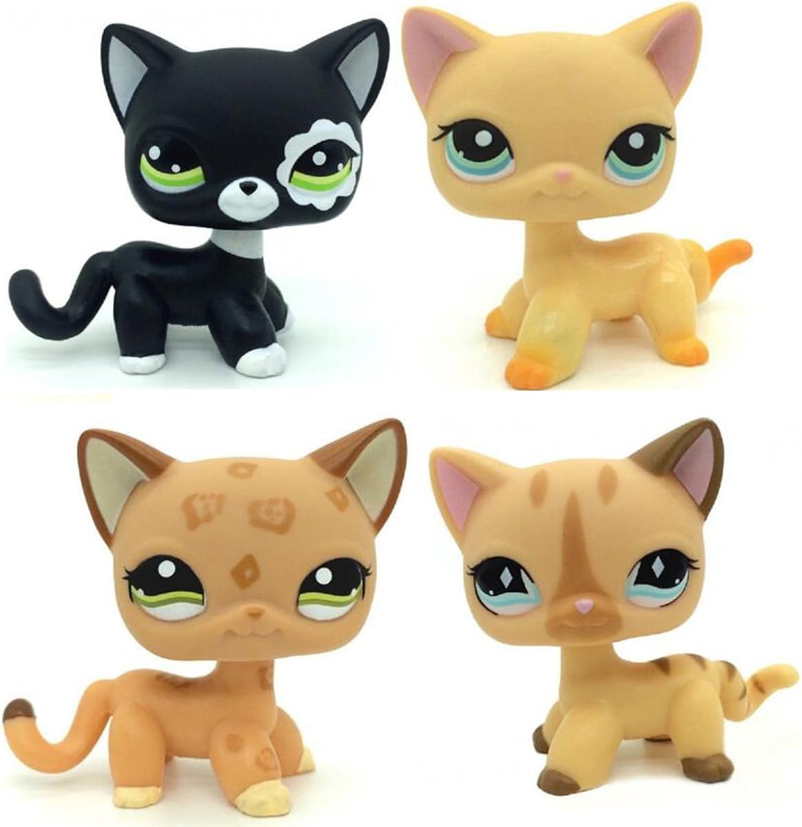 SUPTOFF4PCS LPS Toy Mini Pet Toys Short Hair Kitten Cat Collection Toys For Kids Birthday Thanksgiving Halloween Chirstmas XQ-95