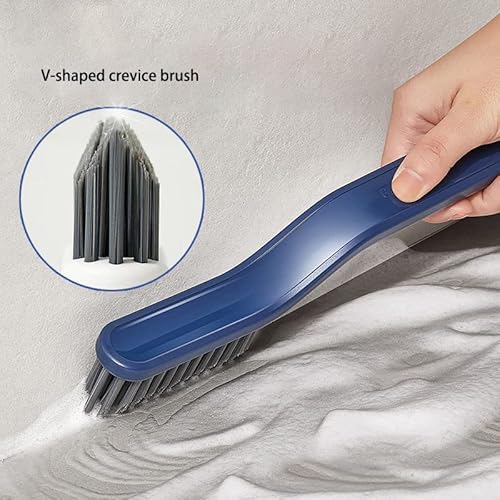 Multifunctional Floor Gap Brush, 2 In 1 Clip-Bristle Window Cleaning Brush, Bathroom Cleaning Brush Crack Brush, For Wall And Floor Tile Windows (Blue - 2Pcs) #TOP5