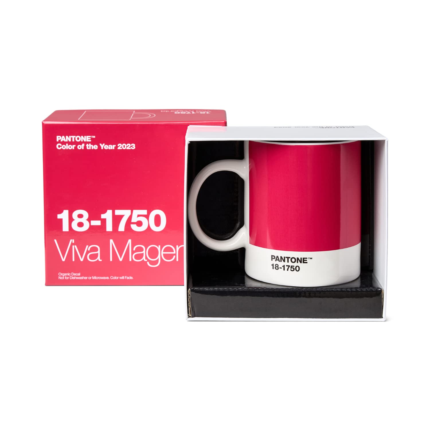 Pantone Porcelanowy kubek do kawy, z pudełkiem na prezent, 375 ml, Color of the Year (CoY) 2023: Viva Magenta 18-1750