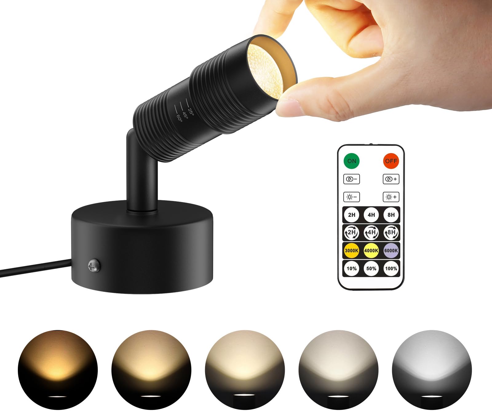 TuyuBEE Muti-Color Zoomable LED Spot Lights Indoor Uplighting with