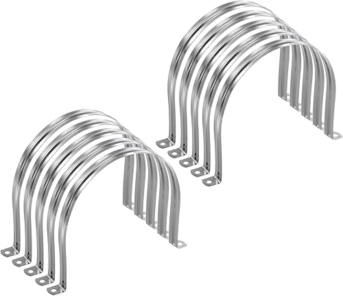 Miniatura 13 de HARFINGTON 10 abrazaderas de conducto de 3/16 pulgadas de 0.197 in, abrazadera de tubo M5 U, correa de tubo rígida de acero inoxidable, soporte