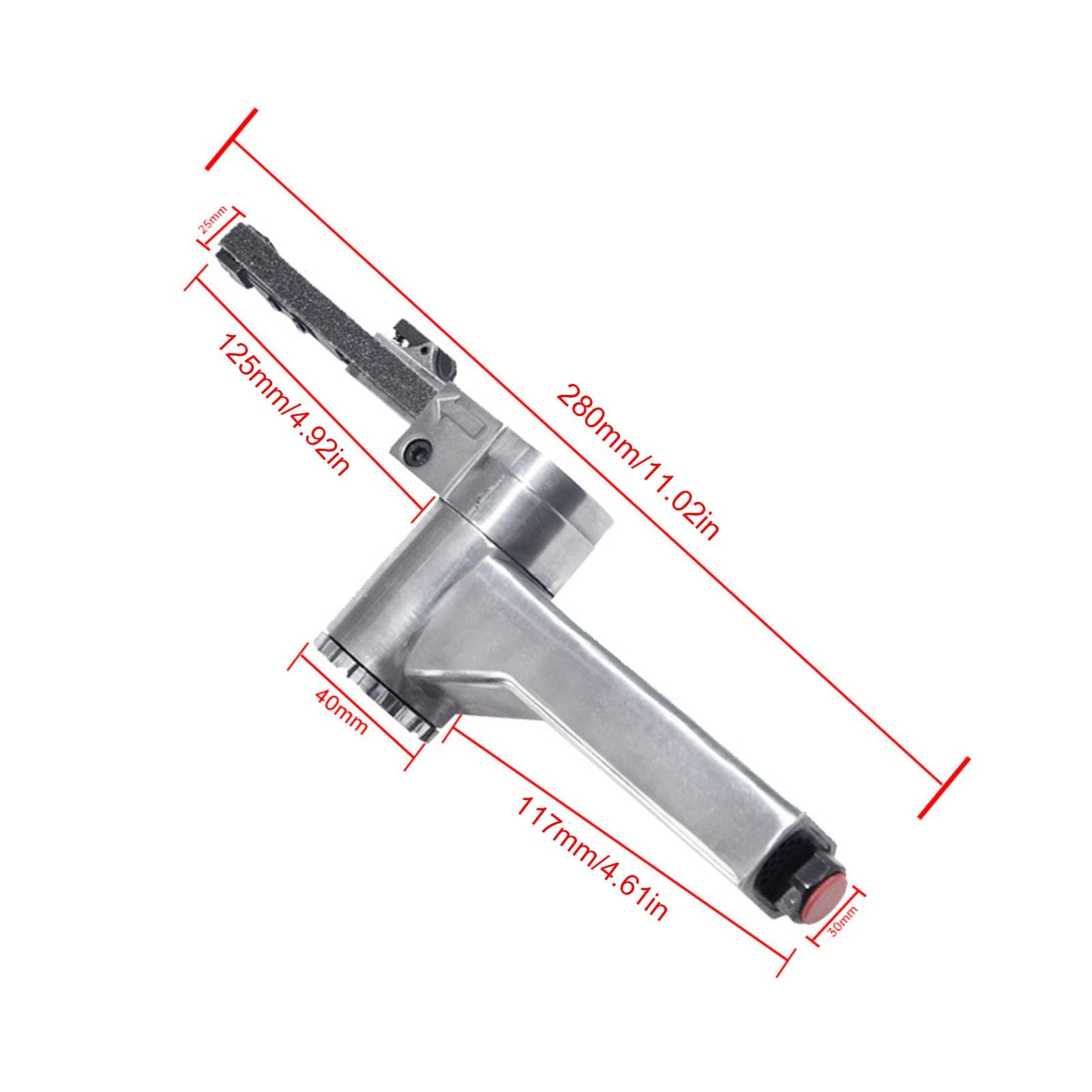 Lijadora de banda neumática de 1/4 de pulgada, herramienta neumática para trabajos en metal; kit de lijadora y pulidora con banda de 10 mm; lijadora de banda neumática de acero