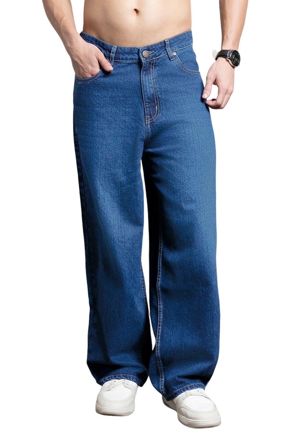 HIGH STAR Men’s Relaxed Fit Mid Rise Jeans HIGH STAR Men’s Relaxed Fit Mid Rise Jeans