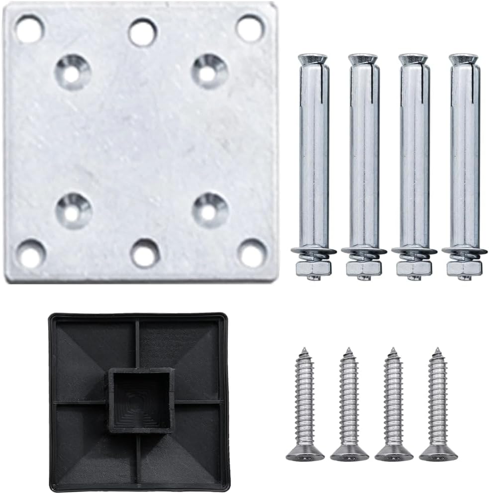 Various aluminum profiles used for the fence panel construction.