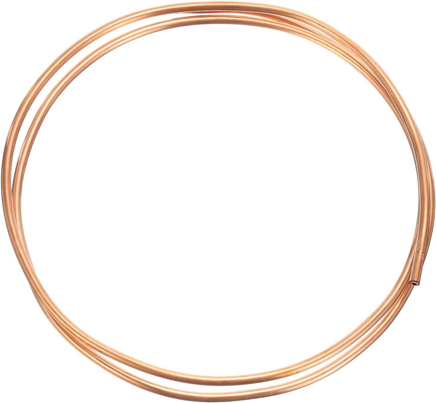 sourcing map Copper Tube 1/8'' OD x 3Ft 1/64" T Refrigeration Flexible Pipe Seamless Hollow Metal Soft for Air Conditioners Refrigerators and Other Equipment