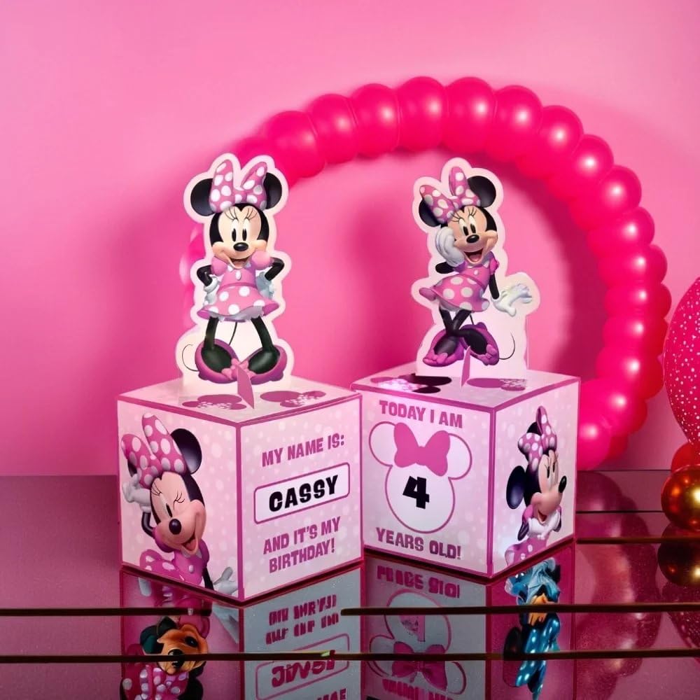 Minnie Mouse Centerpiece Sticks - Pack Of 8 | Baby Shower \u0026 First Birthday  Decorations For Girls \u0026 Boys 7 Cap Holder, image size:1000x1000