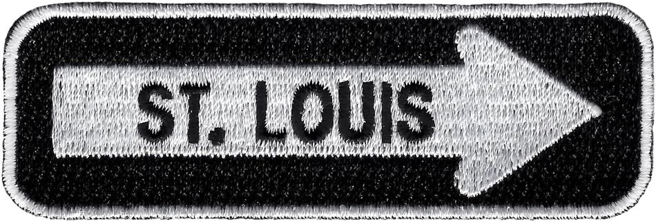 One Way Sign St. Louis Missouri Embroidered Patch Iron-On Road Biker