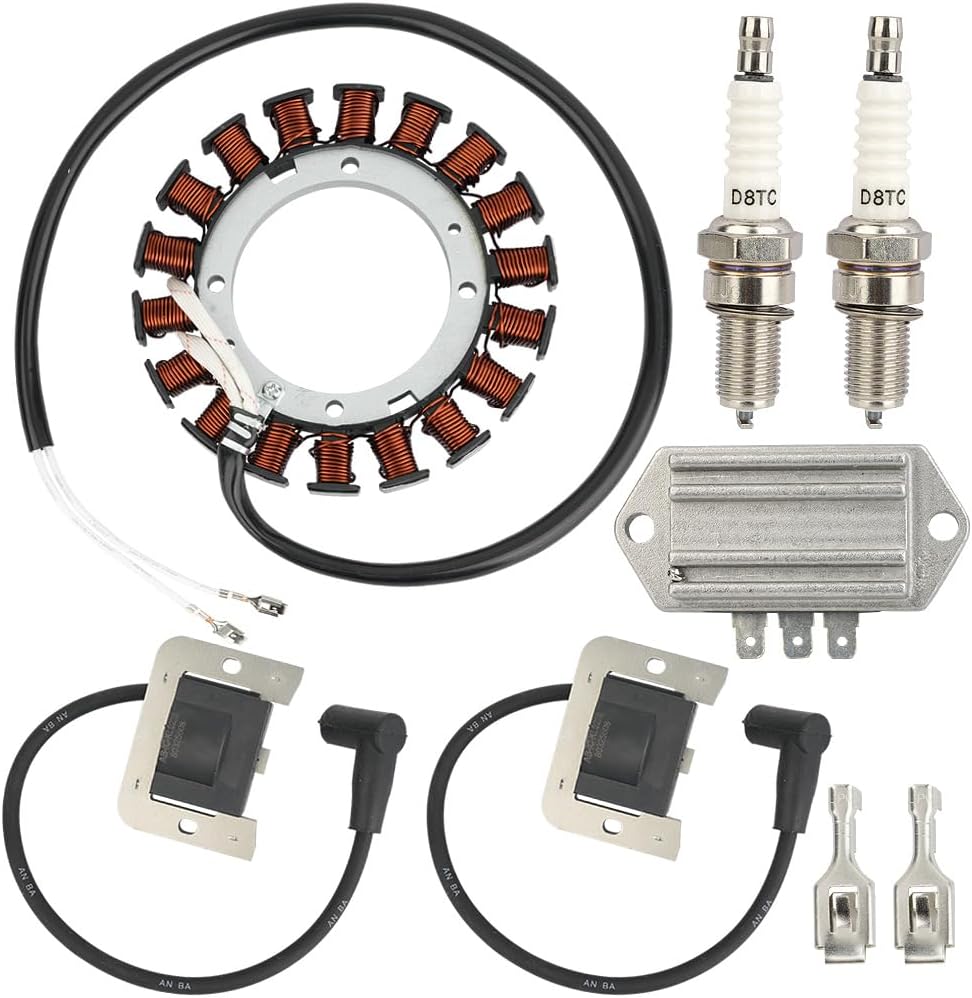 237878-S Stator Kit for Kohler KT600 KT610 KT620 KT725 KT730 KT735 KT740 KT745 Engines 20HP 21HP 22HP 23HP 24HP 25HP 26HP With Ignition Coil Voltage Regulator Spark Plugs