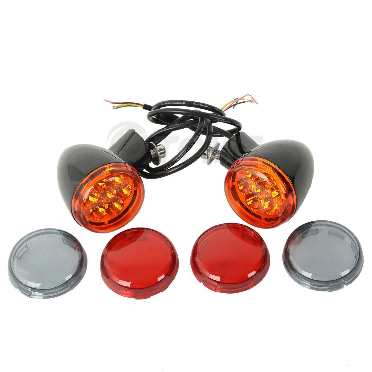 TCT-MOTORPARTS LED Turn Signals Light Black Bracket Fit for Harley Sportster XL883 XL1200 1992-2019 Custom XL883C Super Low XL883L