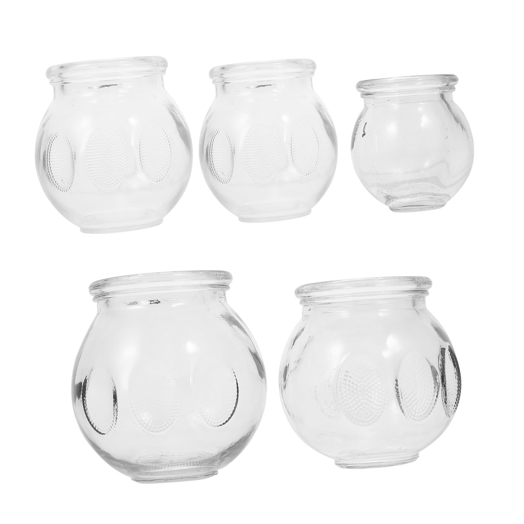 Kit de 5 Ventouses en Verre Épais pour Thérapie Corporelle