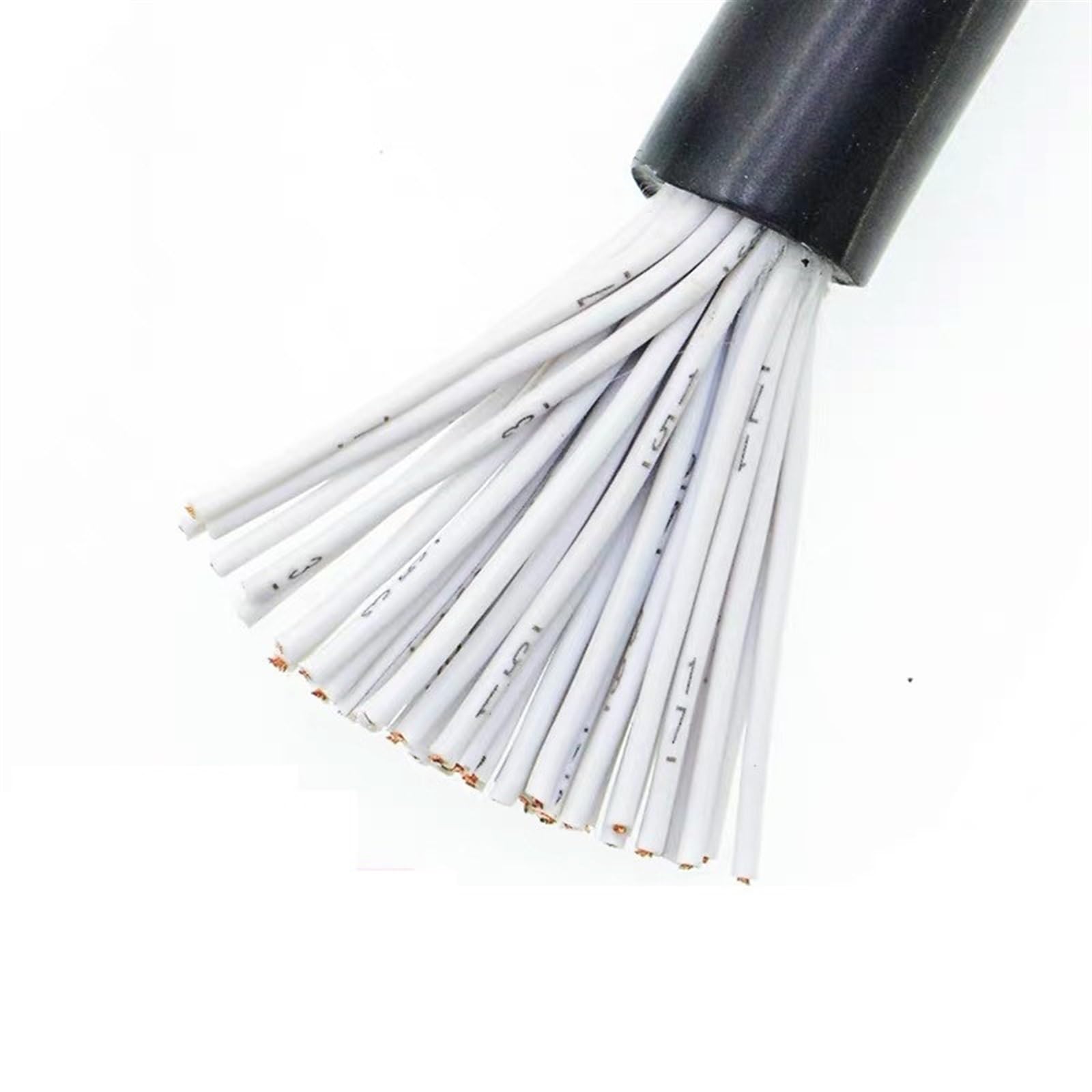 Outdoor Extension 20 Core Copper Conductor Electric Cable Multi Core Control Cable 26AWG 24AWG 20AWG 22AWG 18AWG 17AWG Black Soft Sheathed Wire Solar sheathed(20 cores 0.2mm)