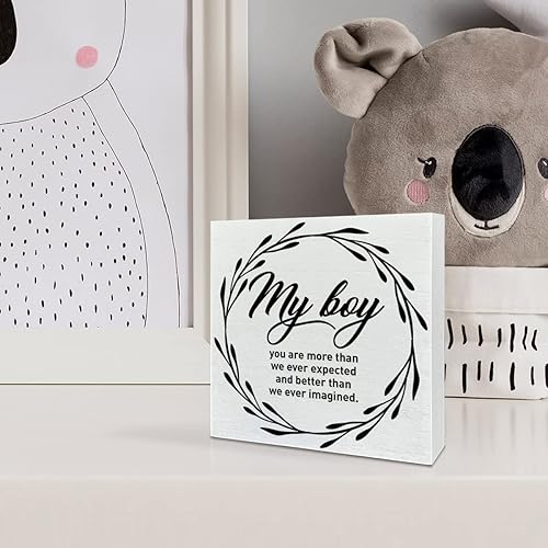 Miniatura 4 de Letrero de madera para habitación de niños, con texto en inglés "Better Than We Ever Imagineded", inspiradora decoración de escritorio para