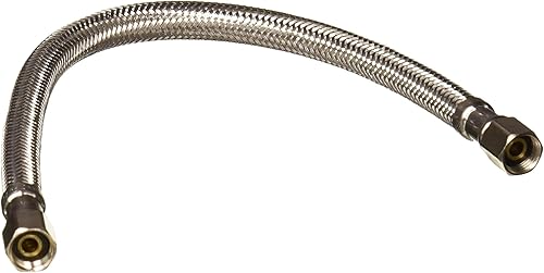 Miniatura 7 de LASCO 10-0954 Línea de suministro de agua para máquina de hielo de 10 pies, acero inoxidable trenzado, compresión femenina de 14 de pulgada, paquete