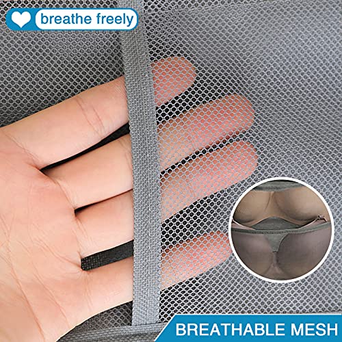 Platzsparende doppelseitige Halterung Aufbewahrung 2 Stück Hängeaufbewahrung Netzstoff Kleiderschrank Organizer mit 48 Netztaschen Faltbar Stoff hängende Schrank