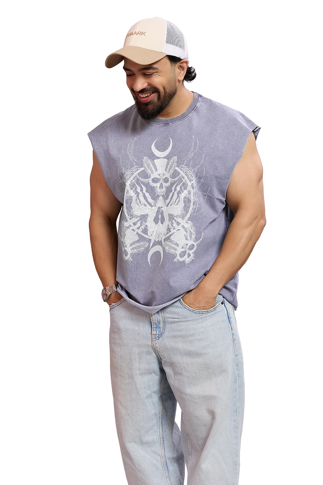 fuaark Mens Poly-Cotton Sleeveless Tank Tops Gym Vest Dark Grey-picture-33
