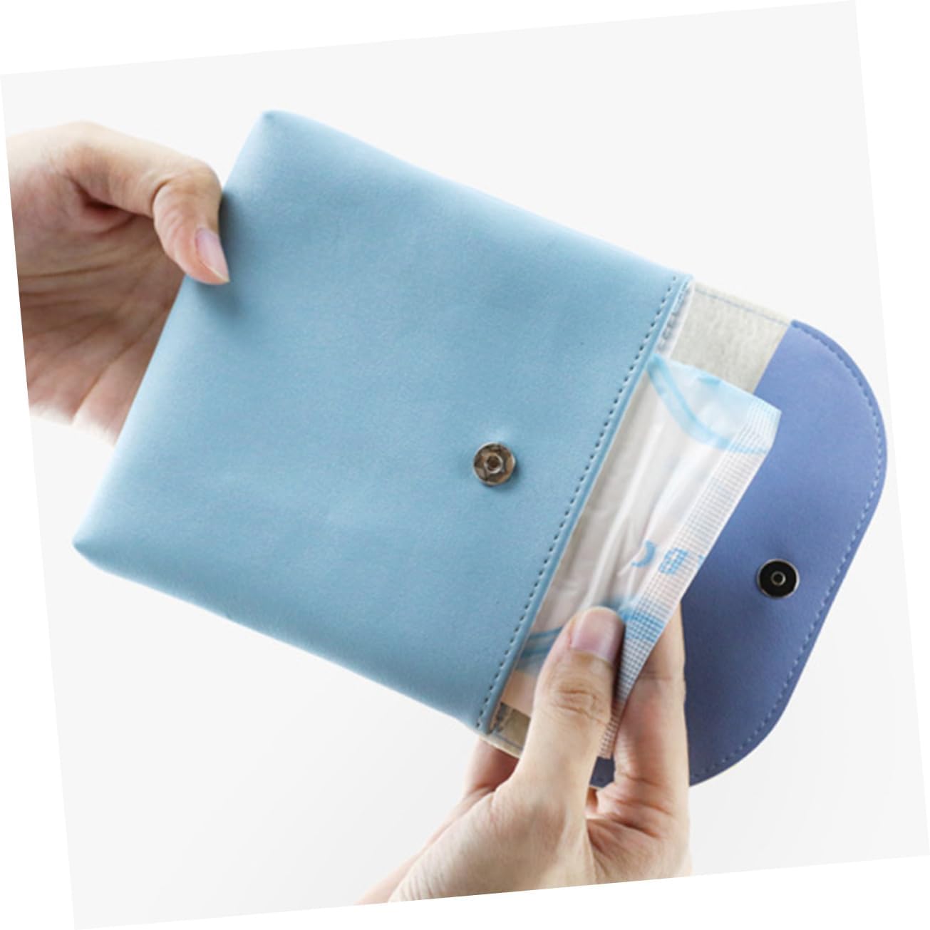 CALLARON 3sets Sanitary Napkin Pouch Bag for Travel Period Pouch Mini Period Bag Pu Material Compact Design Portable for Girls 2pcs*3