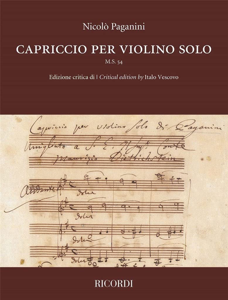 Capriccio for Violin Solo: M.S. 54 Critical Edition