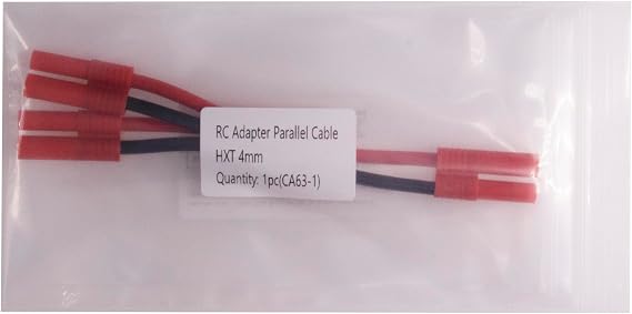 HXT 4mm Parallel Lipo Adapter - 12awg 10cm Silicone Wire Ultra Heavy Duty for Turnigy(pack of 1)