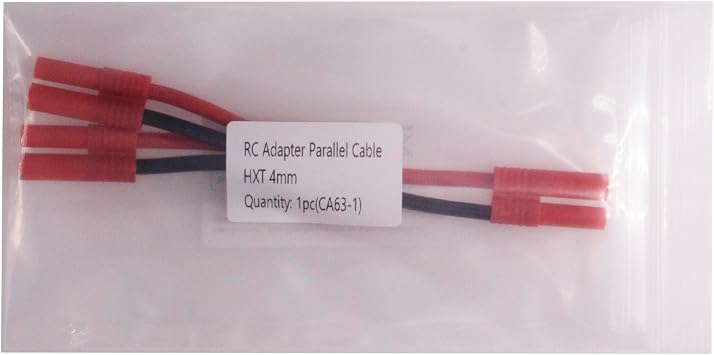 HXT 4mm Parallel Lipo Adapter - 12awg 10cm Silicone Wire Ultra Heavy Duty for Turnigy(pack of 1)