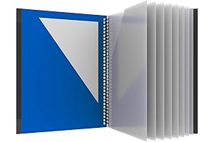 Oxford Blue Spiral Folder Portfolio for Teachers, Letter Size, 10 Pockets