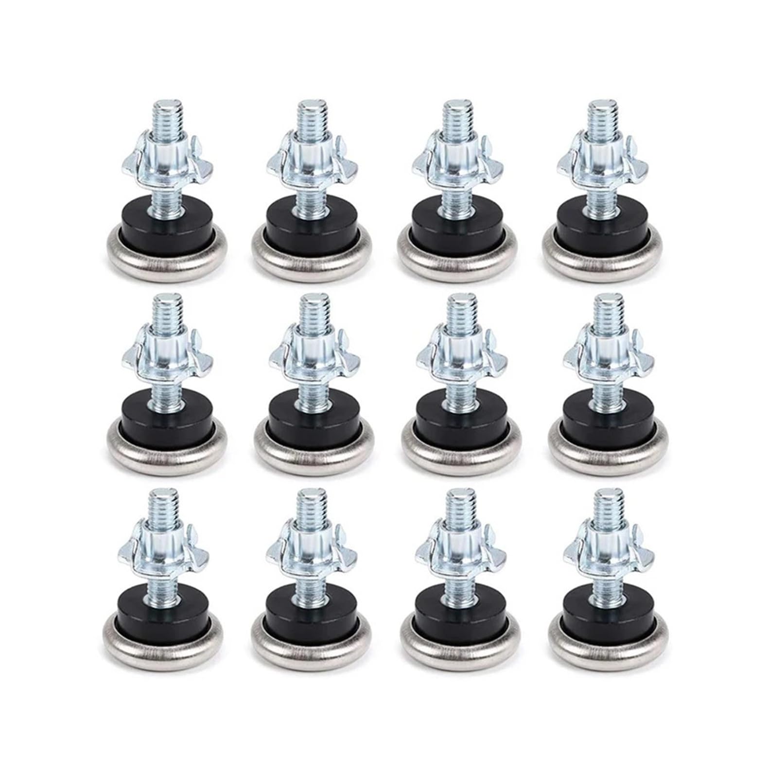 12 Almohadillas deslizantes de Fieltro for Patas de Mesa de Muebles, M6, niveladores Ajustables con Tuerca en T, Deslizadores y Protectores for Pisos de Madera.