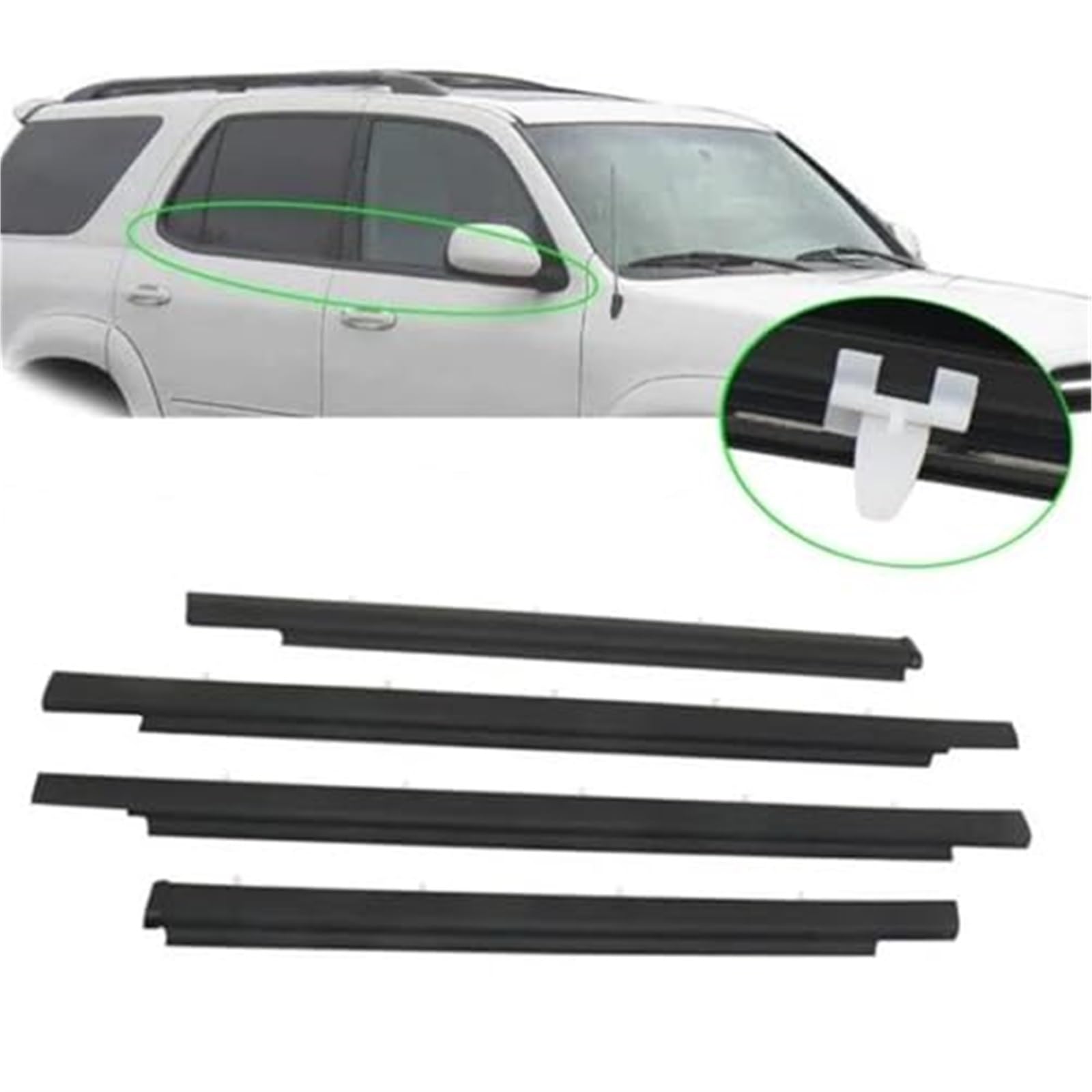 Joints de porte de fenêtre, bande d'étanchéité for porte de voiture, bande d'étanchéité for vitre de fenêtre, bande d'étanchéité étanche, for Toyota, for SEQUOIA 2001-2007 Joint de portière de