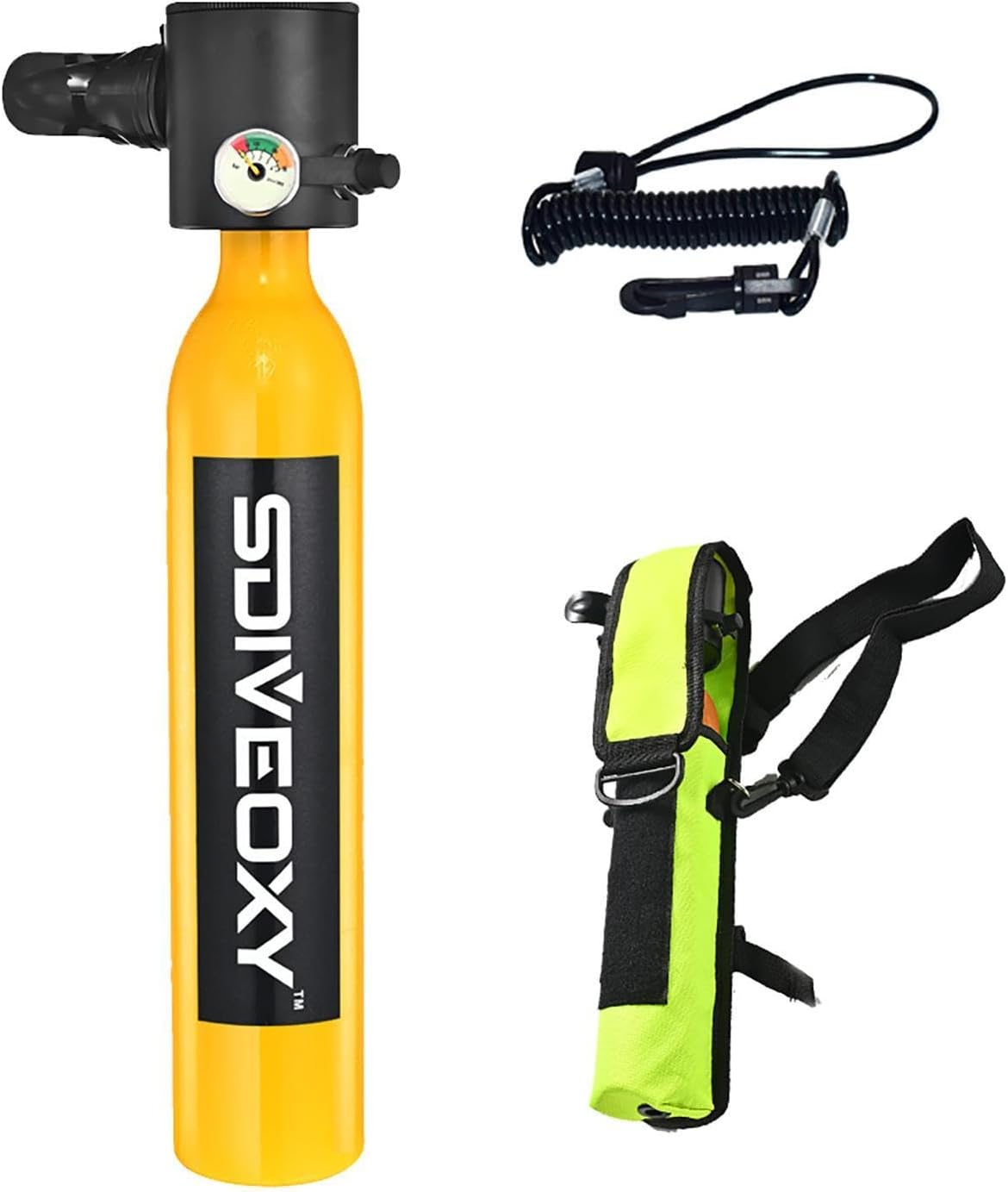 Evember Diving Cylinder - 0.5L Scubas Diving Tank Scubas Tank,3000Psi/200Bar Diving Air Tank, Scubas Diving Gear Set Scubas Oxygen Cylinder Kit, Snorkeling Dive Bottle
