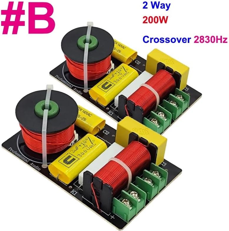2PCS 2800/2830Hz 200W Tweeter Woofer Frequency Divider HiFi Stereo 2-Unit Filter Circuits Audio Crossover Filters(2830Hz)