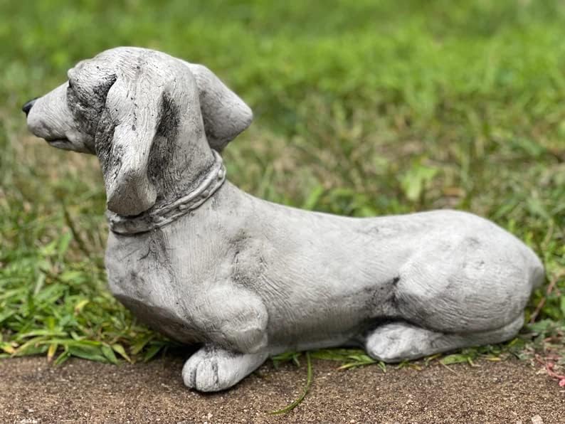 Dachshund Figure Gift Dog Lover Backyard Decor Garden Statue Concrete pet Outdoor Sculpture Pet Decor Dog Statue Memorial Stone