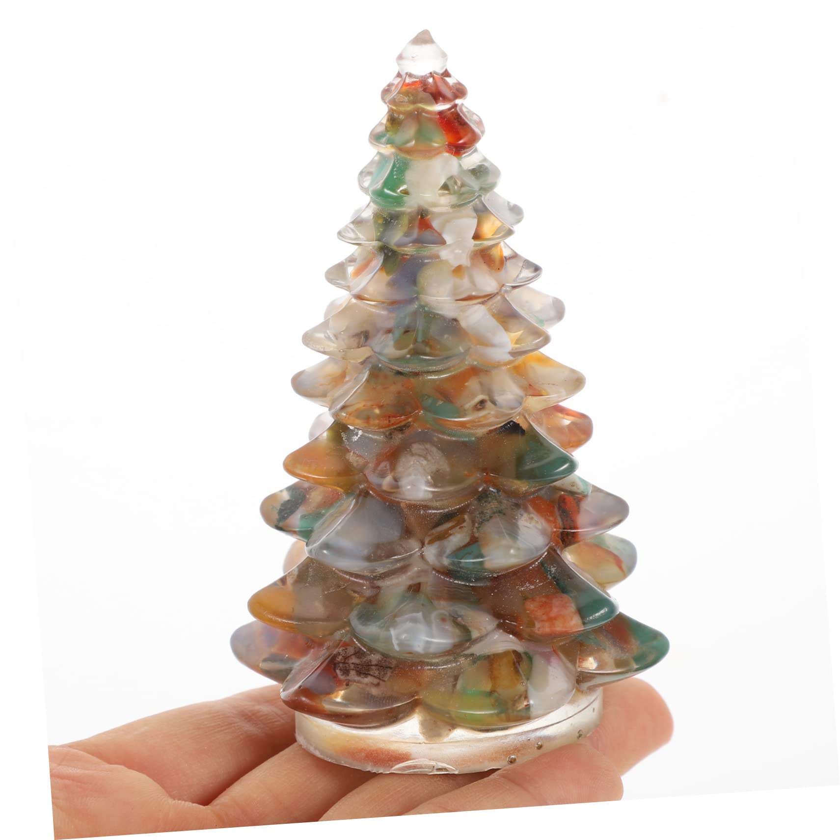 PRETYZOOM 5 Piezas Adornos para Arboles De Navidad Árboles De Mesa Adornos De Navidad Estatuilla del Árbol De Árbol De Epoxi De Mesa Decoración De Navideña Resina Sintética