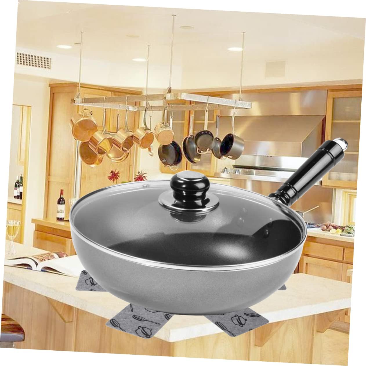PRETYZOOM 18pcs Non-slip Pot Pan Protectors Cookware Separator Pads for Induction Pan Lids Kitchen