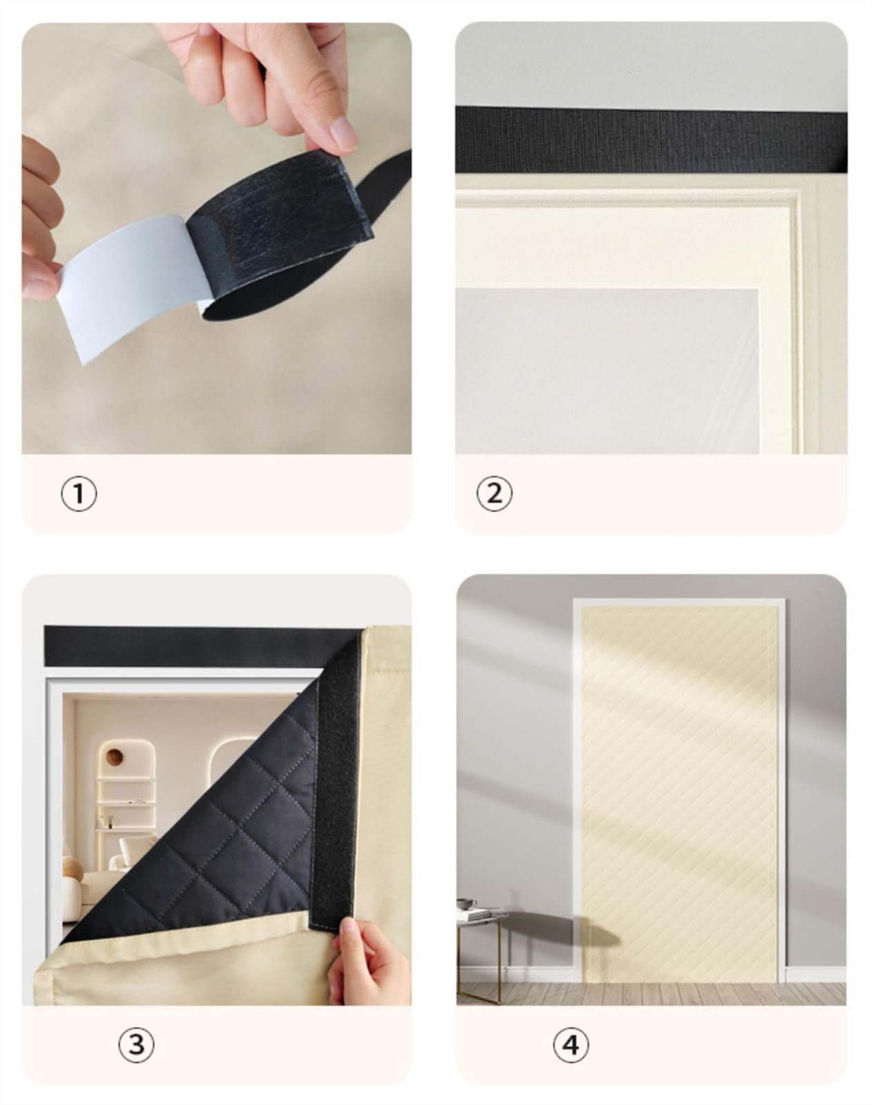 SK Studio Rideau de Porte Isolant Thermique, Rideau Occultant Anti Froid Rideaux Salon Anti Bruit pour Couloirs, Portes, Patio Gris, 80x200cm