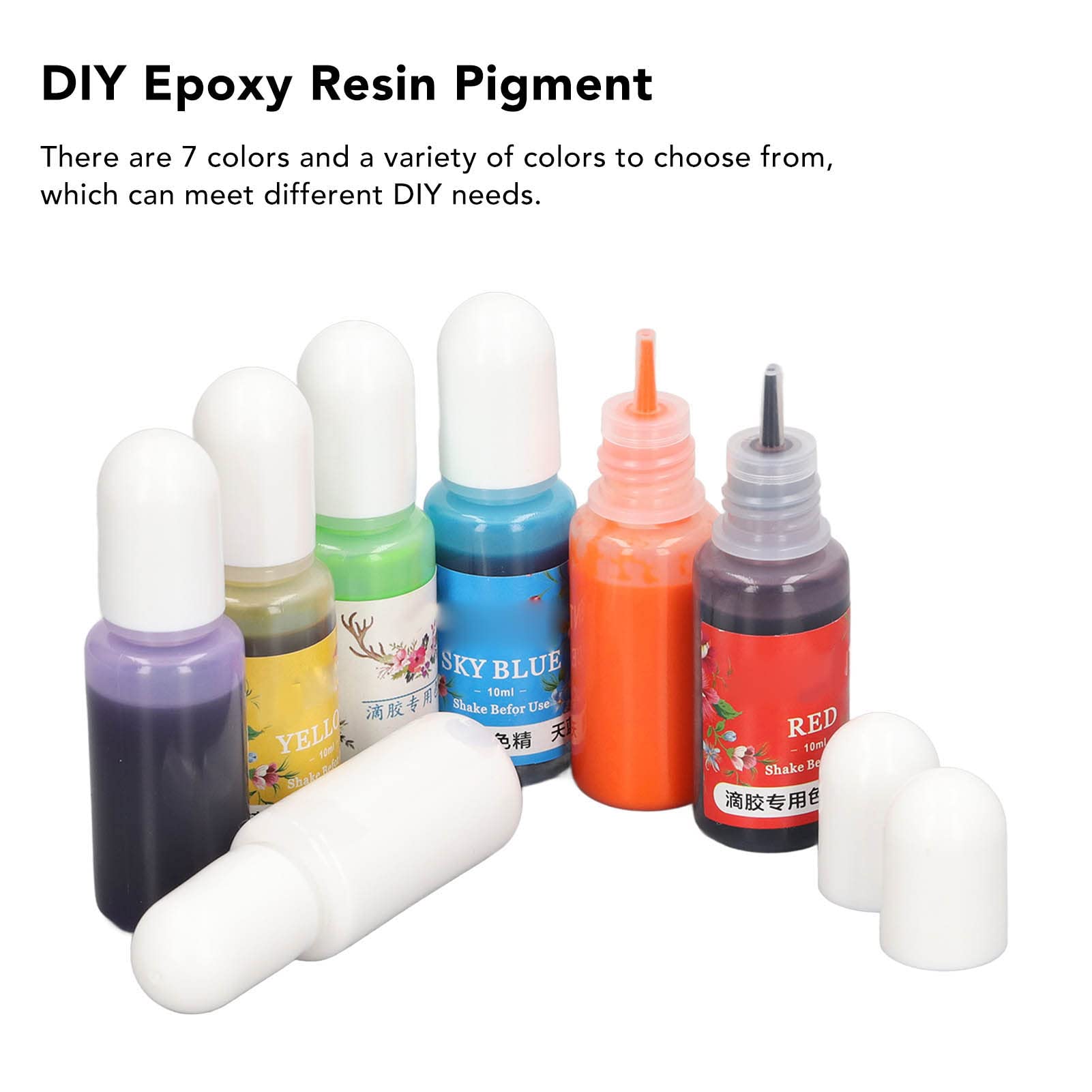 DIY Resin Pigment, 7 Colors, Easy Penetration, Good Transparency, Resin Dye Pigment for DIY Crafts, Vcedas81y09mr6vc