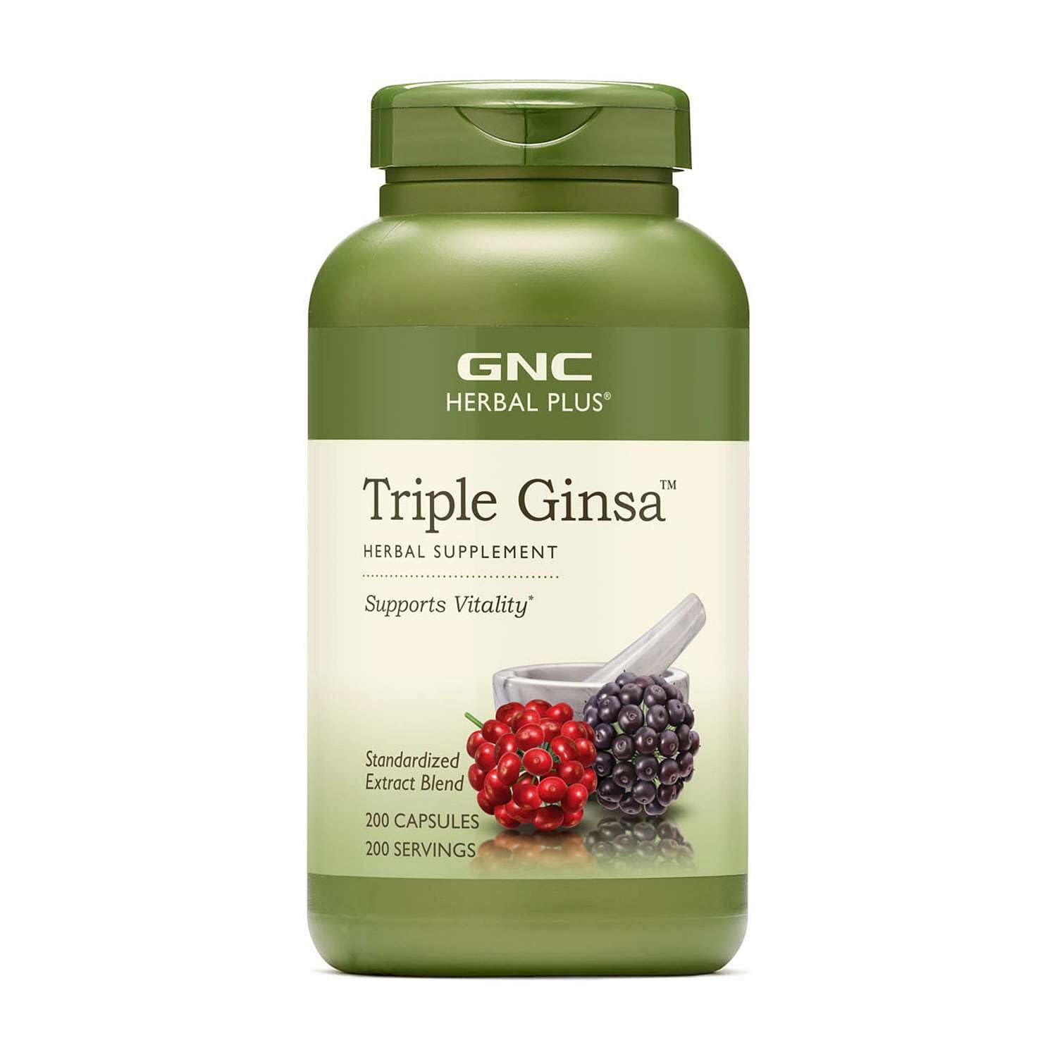 GNC Herbal Plus Triple Ginsa Supplement, Supports Vitality, 200 Servings 200 Count (Pack of 1)